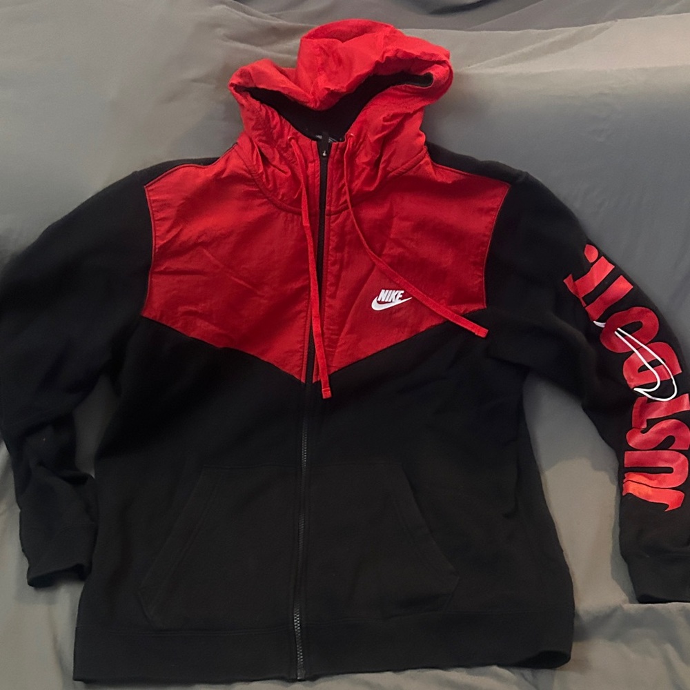 Nike Red and Black Hoodie
